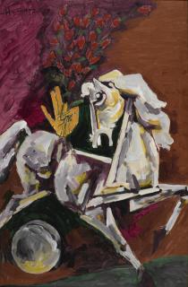 Maqbool Fida Husain - Untitled (Horse With A Bouquet)