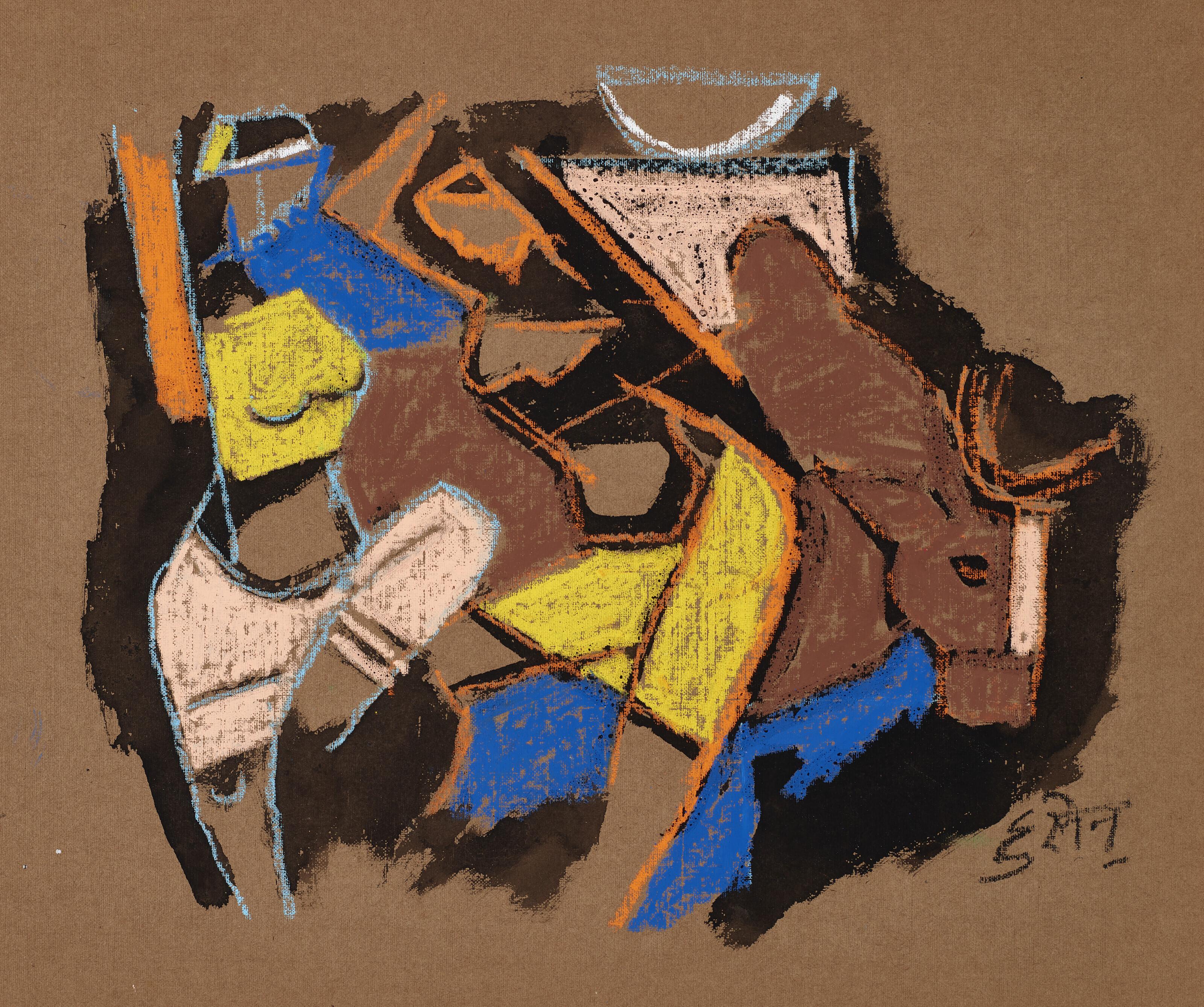 Maqbool Fida Husain - Untitled (Ladies with Bull)