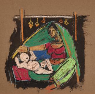 Maqbool Fida Husain - Untitled (Mother and Child)