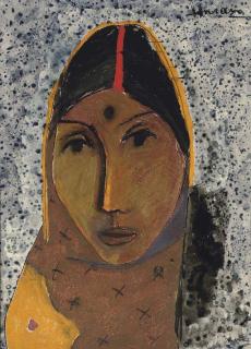 Maqbool Fida Husain - Untitled (Portrait of a Woman)