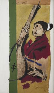 Maqbool Fida Husain - Untitled (Portrait of M.S. Subbulakshmi)