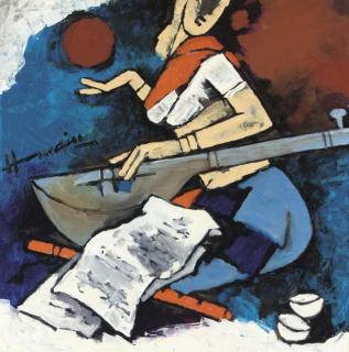 Maqbool Fida Husain - Untitled (Saraswati)