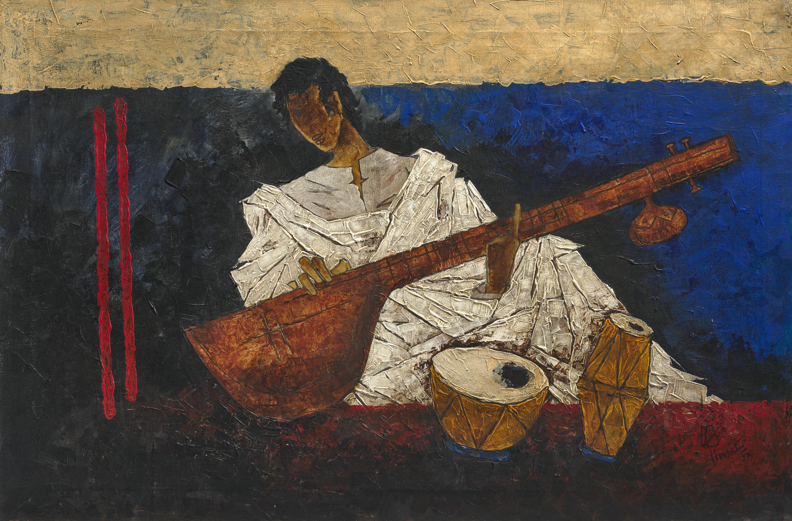 Maqbool Fida Husain - Untitled (Sitar Player)