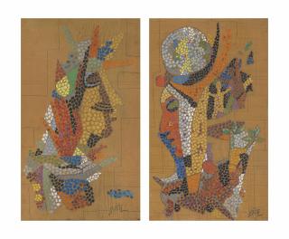 Maqbool Fida Husain - Untitled (Studies For A Mosaic Mural)