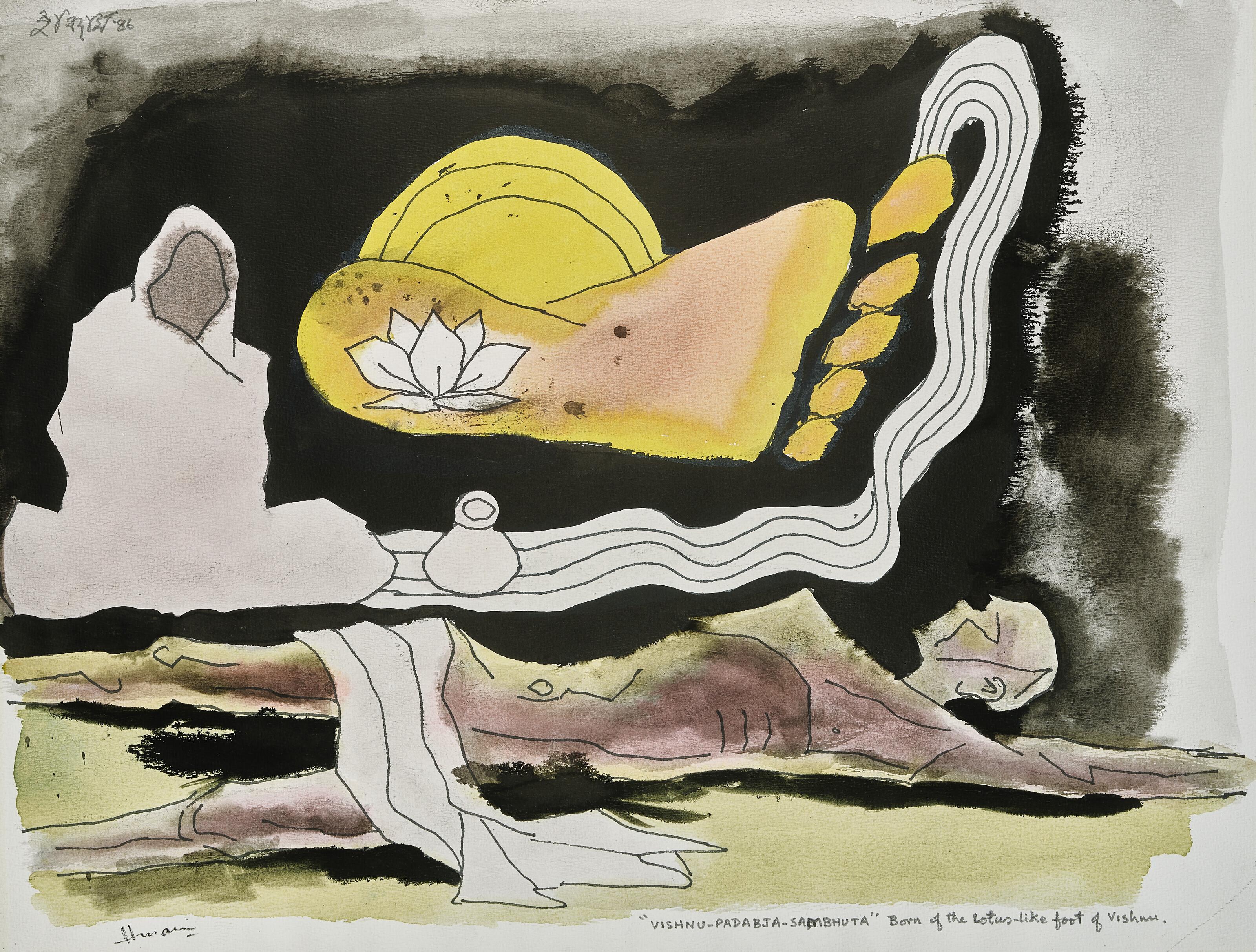 Maqbool Fida Husain - Vishnu-Padabja-Sambhuta