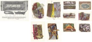 Maqbul Fida Husain - A set of eleven lithographs of the Mahabharata