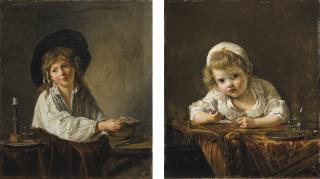 Marc Antoine Bilcoq - Portrait D\'Un Jeune Garçon Portrait D\'Une Petite Fille