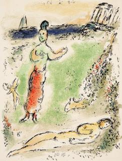 Marc Chagall - Aus: Odyssee II. Athene singt Odysseus in den Schlaf