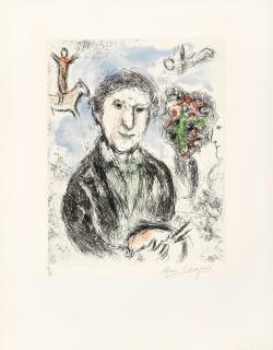 Marc Chagall - Auto Portrait Au Bouquet, From Songes