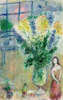 Marc Chagall - Bouquet Dans Un Intérieur