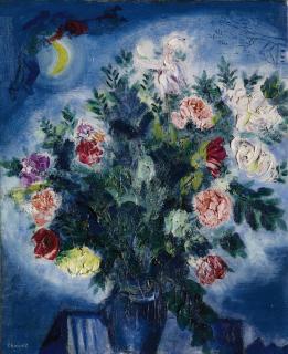Marc Chagall - Bouquet de fleurs avec amoureux