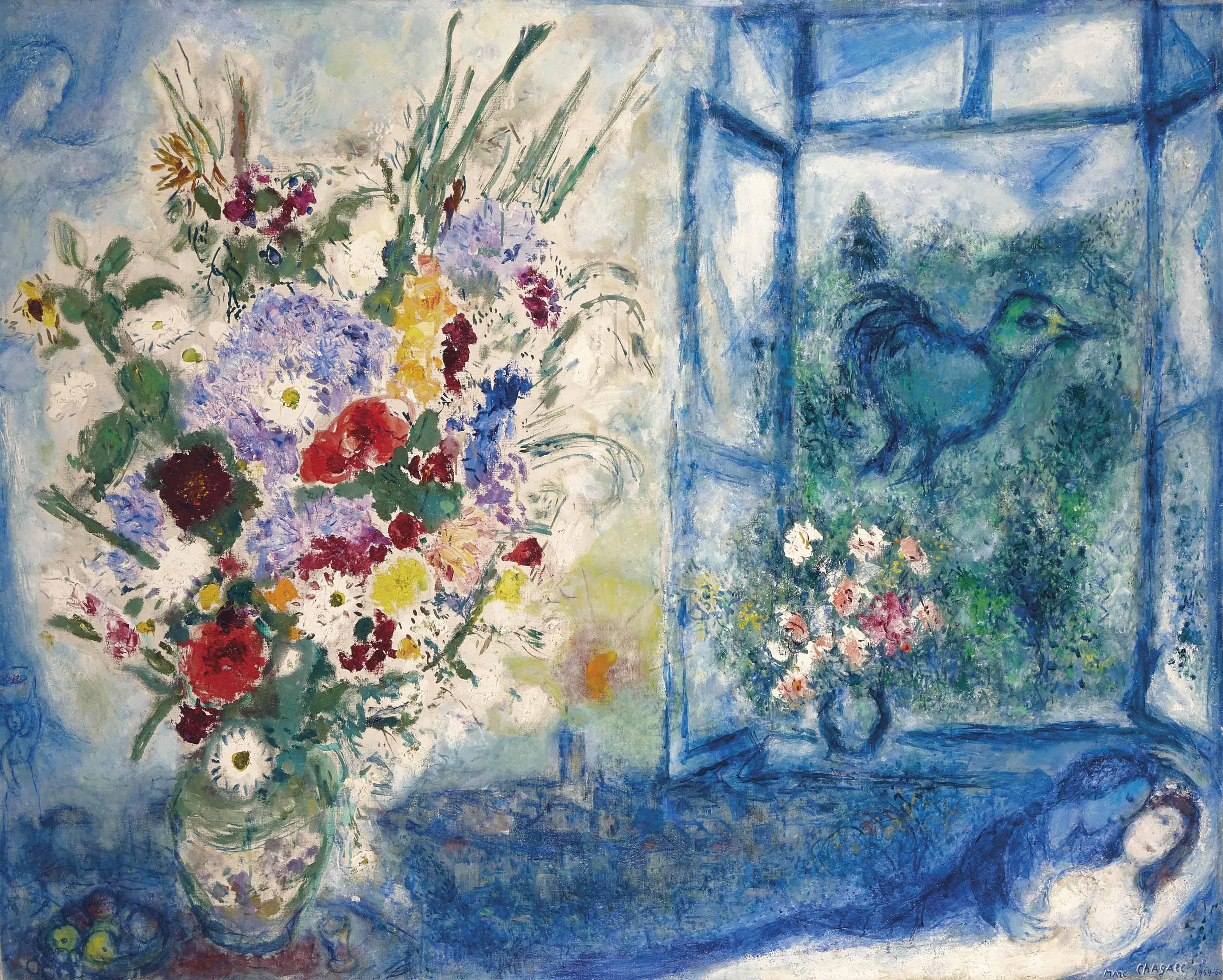 Marc Chagall - Bouquet près de la fenêtre