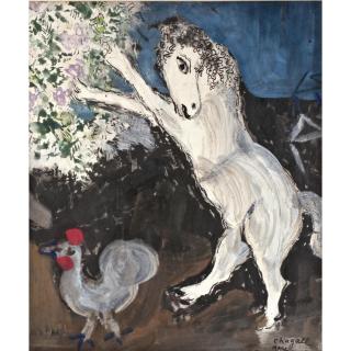 Marc Chagall - Cheval Blanc Au Coq