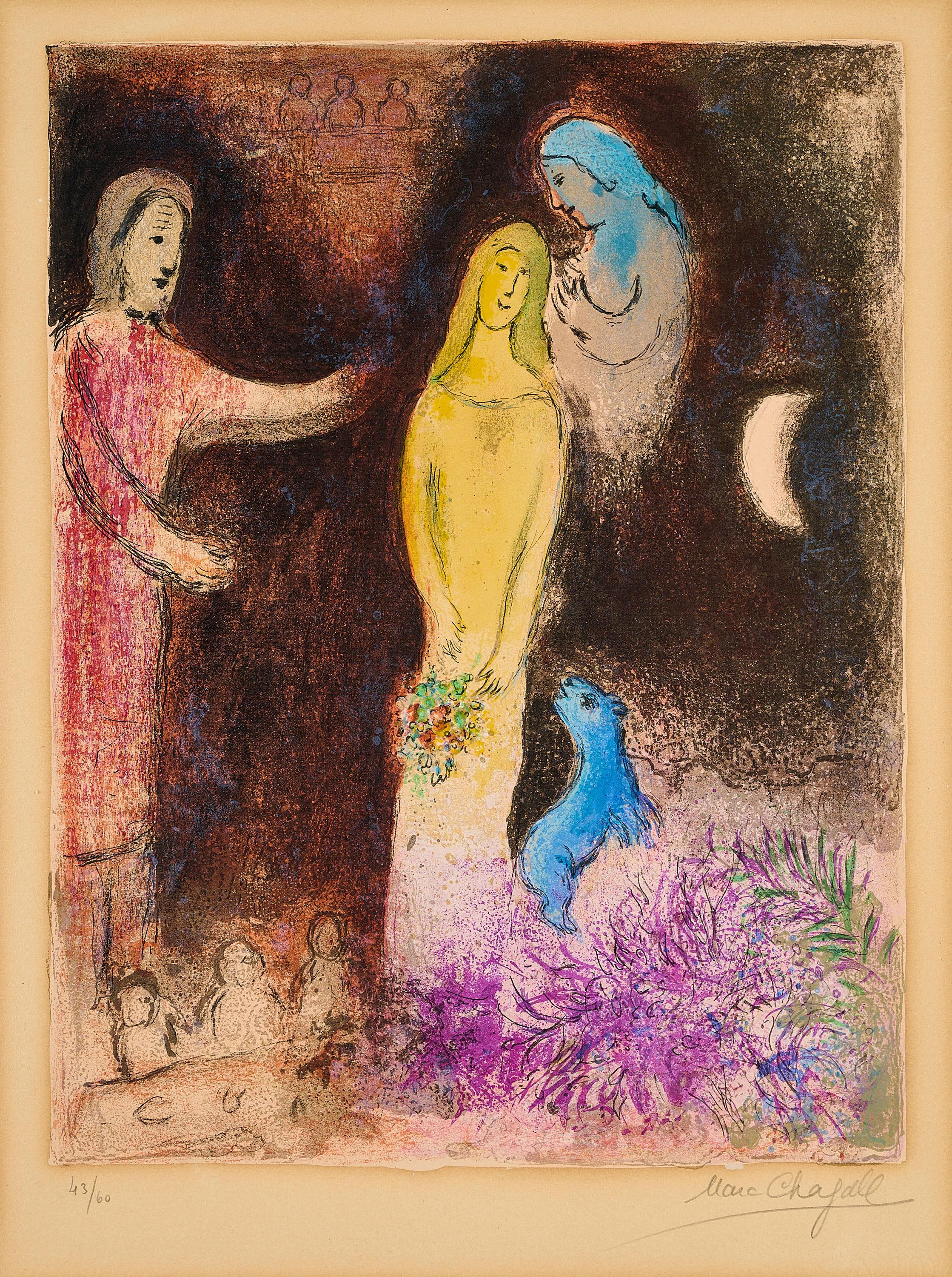Marc Chagall - Chloé Vetue et Coiffée par Cléariste (Aus: Daphnis et Chloé).