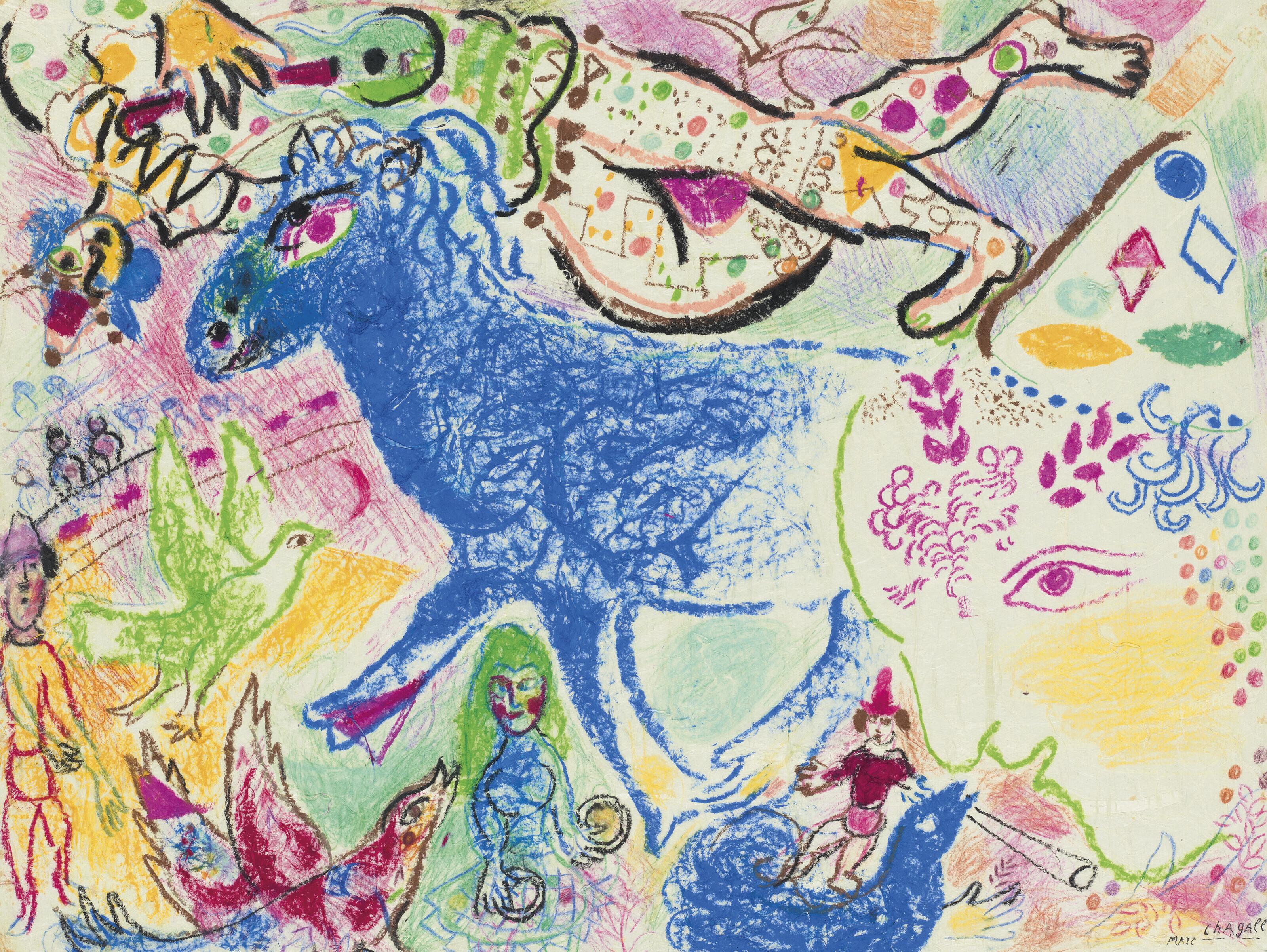 Marc Chagall - Clown et cheval bleu