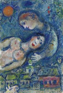 Marc Chagall - Couple Dans Le Ciel Bleu