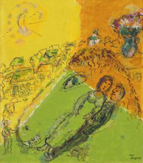 Marc Chagall - Couple dans le profil d’âne
