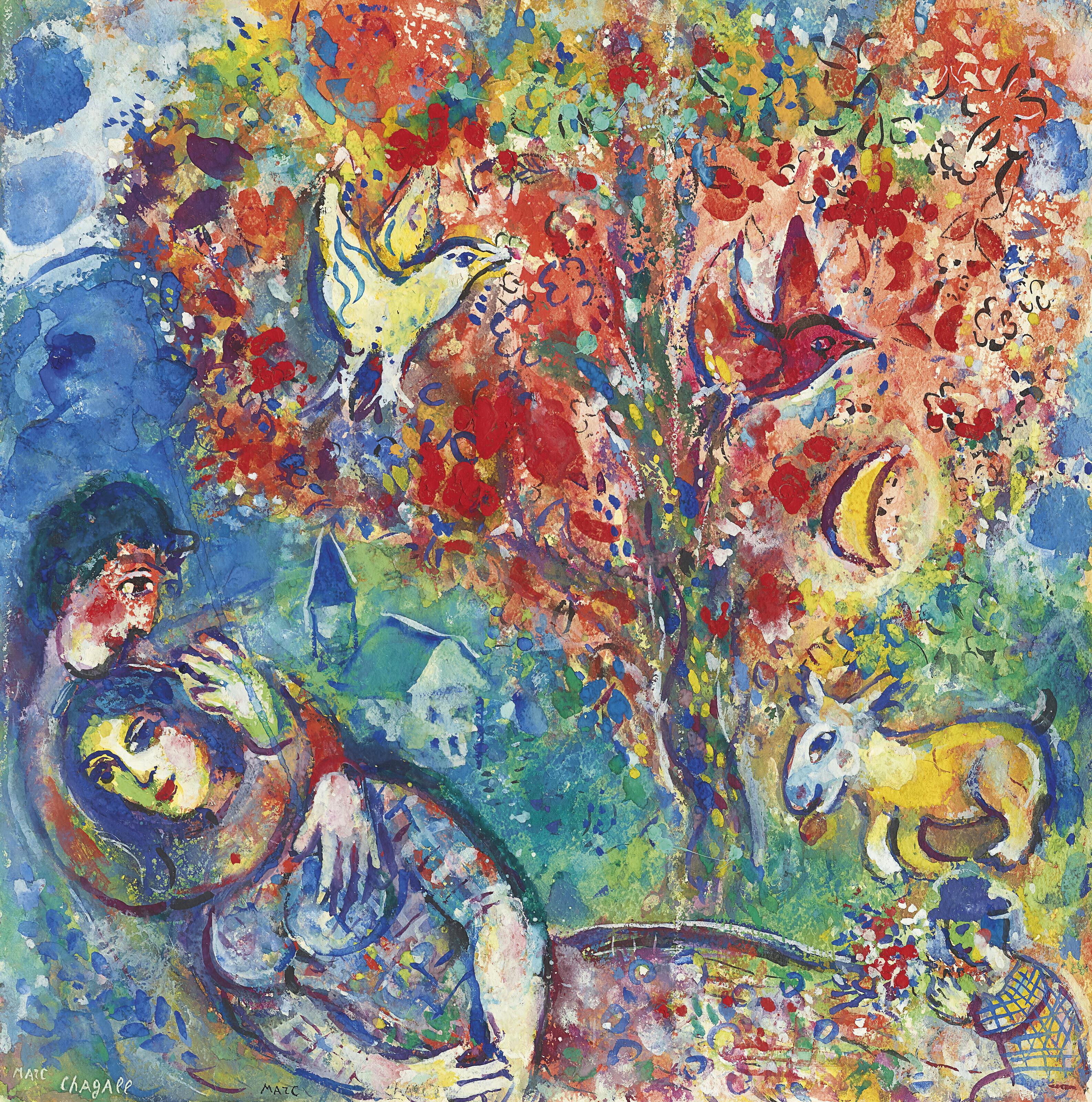 Marc Chagall - Couple sous l’arbre ou Les amoureux