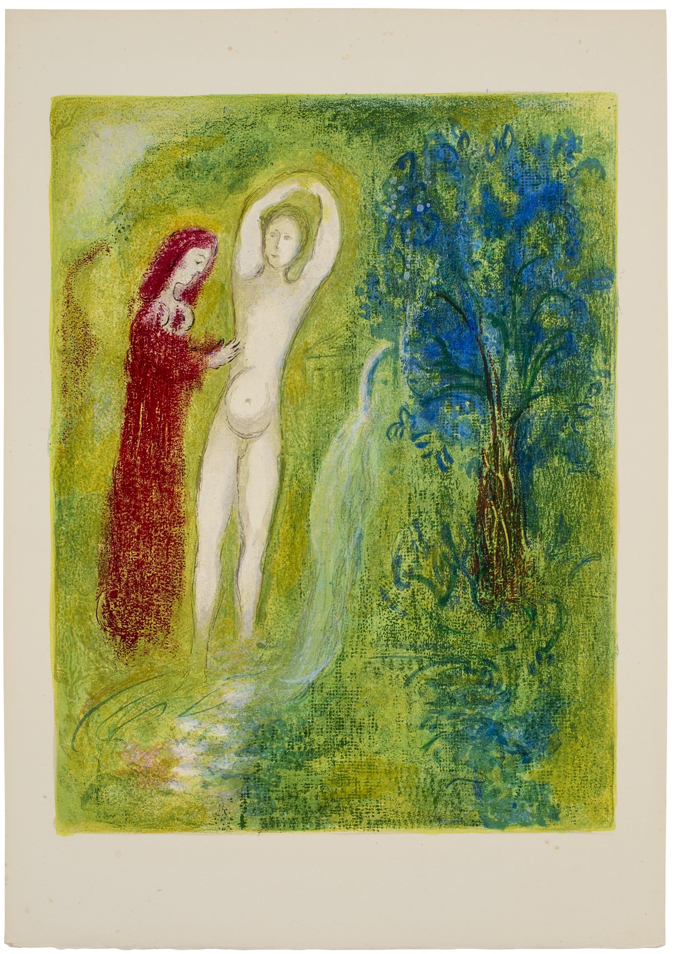 Marc Chagall - Daphnis et Chloé au bord de la fontaine, from: Daphnis et Chloé