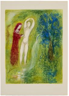 Marc Chagall - Daphnis et Chloé au bord de la fontaine, from: Daphnis et Chloé