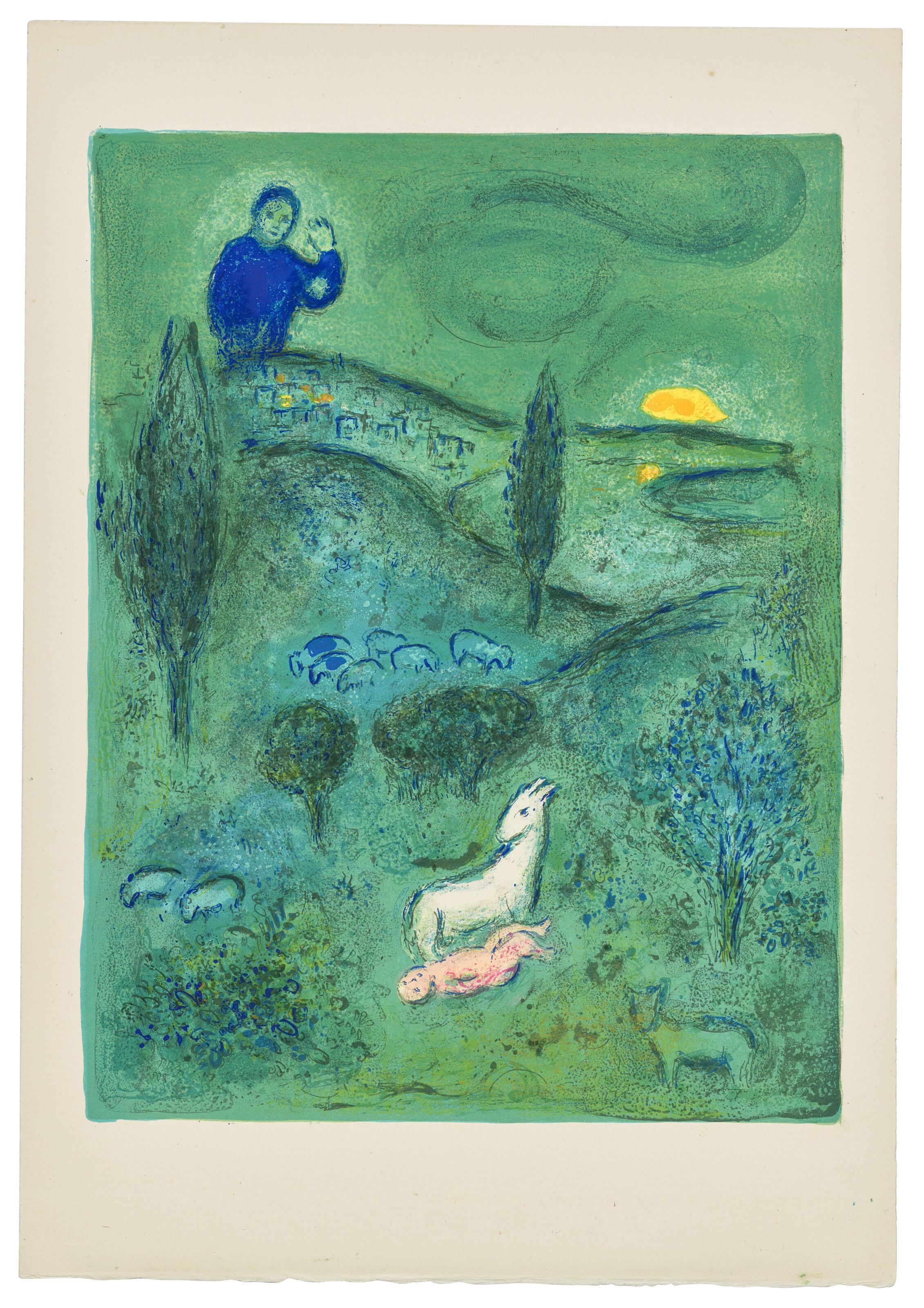 Marc Chagall - Découverte de Daphnis par Lamon, from: Daphnis et Chloé
