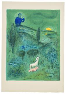 Marc Chagall - Découverte de Daphnis par Lamon, from: Daphnis et Chloé