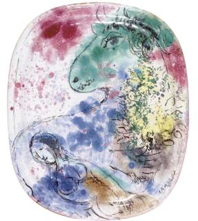 Marc Chagall - Dormeuse, Bouquet de Fleurs Et Vache