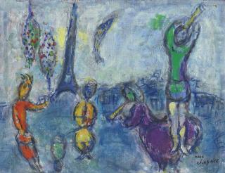 Marc Chagall - Esquisse Pour \'Le Flûtiste\'