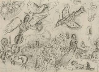 Marc Chagall - Etude pour Les gens du voyage