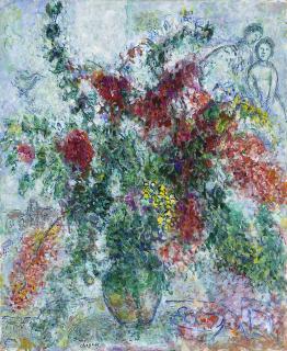 Marc Chagall - Grand bouquet sur une table