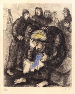 Marc Chagall - Jacob pleurant Joseph, from \'La Bible\'