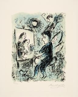 Marc Chagall - Konvolut. Vier Farblithographien auf verschiedenen Papieren mit unterschiedlichen Druck- und Blattmaßen