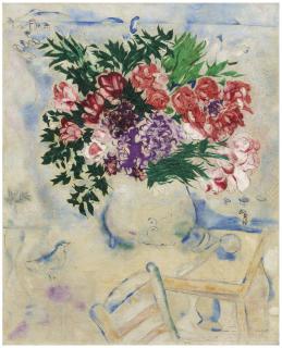 Marc Chagall - La chaise à Toulon or Les fleurs du Mourillon