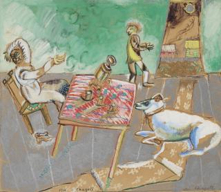 Marc Chagall - La vache dans la chambre