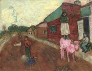 Marc Chagall - La vache rose - Une rue à Vitebsk
