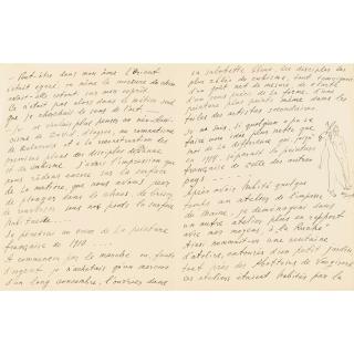 Marc Chagall - L\'Arrivée À Paris. Manuscrit Autographe Signé. Paris, 1939.