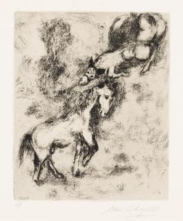 Marc Chagall - Le Cheval et l\'âne, from Les Fables de la Fontaine