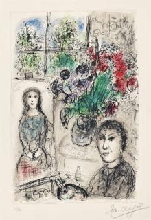 Marc Chagall - Le Chevalet Aux Fleurs
