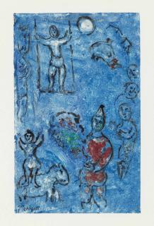 Marc Chagall - Le Cirque, fond bleu