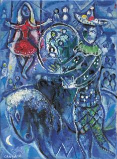 Marc Chagall - Le Cirque sur fond bleu