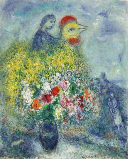 Marc Chagall - Le coq au bouquet