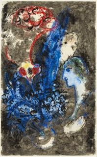 Marc Chagall - Le coq et les deux visages.