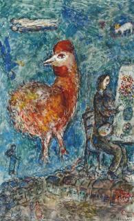 Marc Chagall - Le coq rouge et le peintre