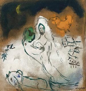 Marc Chagall - Le couple au traîneau