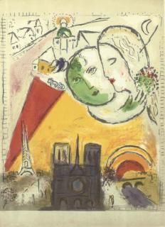 Marc Chagall - Le Dimanche from Marcel Arland - Lionello Venturi, Derriere le Miroir, Paris, 1954 (Mourlot 98; cf. Cramer books 24)