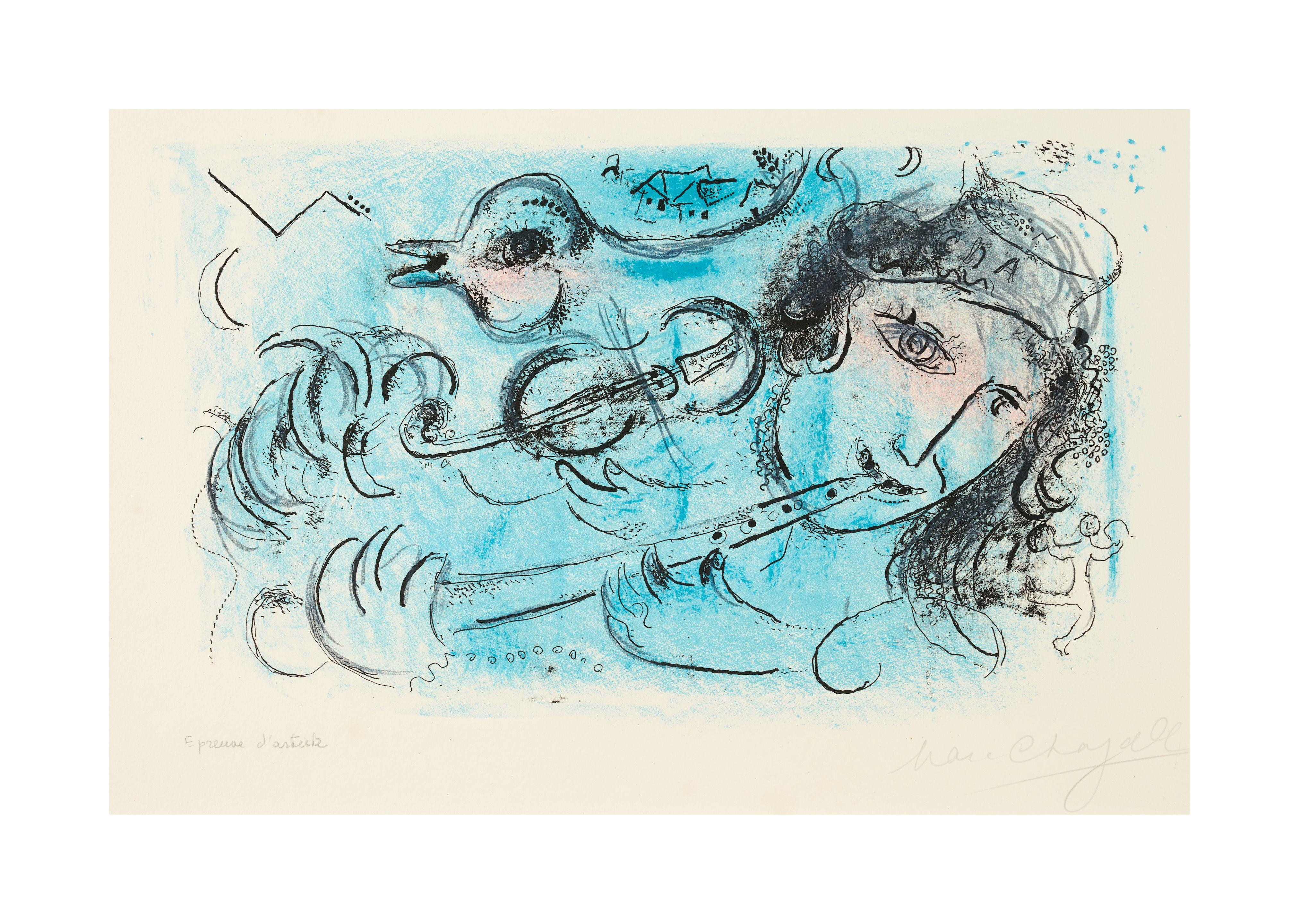 Marc Chagall - Le joueur de flute, 1957
