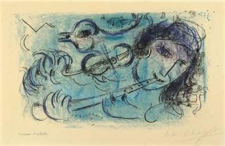 Marc Chagall - Le joueur de flute (Maeght 197)