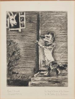 Marc Chagall - Le Loup, La chevre, et le chevreau, from La Fables de la Fontaine
