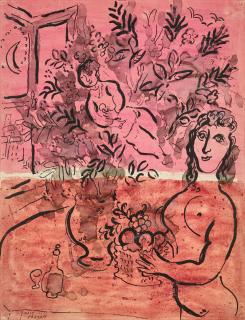 Marc Chagall - Le nu au bouquet