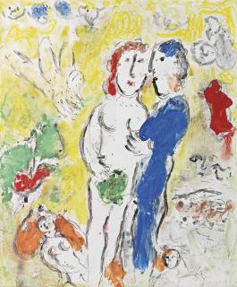 Marc Chagall - Le nu sur fond jaune